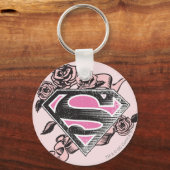 Porte-clés Logo Supergirl avec Rose (Recto)