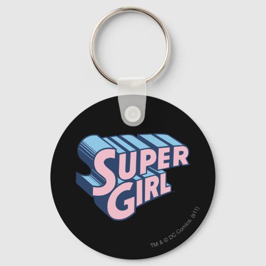 Porte-clés Logo Supergirl rose et bleu (Recto)