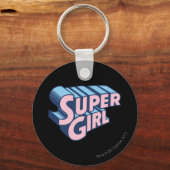 Porte-clés Logo Supergirl rose et bleu (Recto)