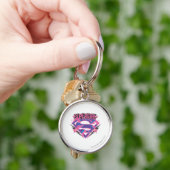 Porte-clés Logo Supergirl rose et violet Grunge (main)