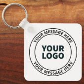 Porte-clés Logo téléchargé + Texte circulaire modifiable (Recto)