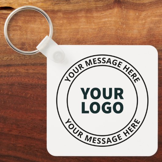 Porte-clés Logo téléchargé + Texte circulaire modifiable (Recto)