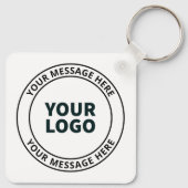 Porte-clés Logo téléchargé + Texte circulaire modifiable (Dos)