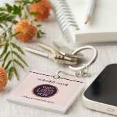 Porte-clés Logo, texte double face clair rose (Devant Droit)