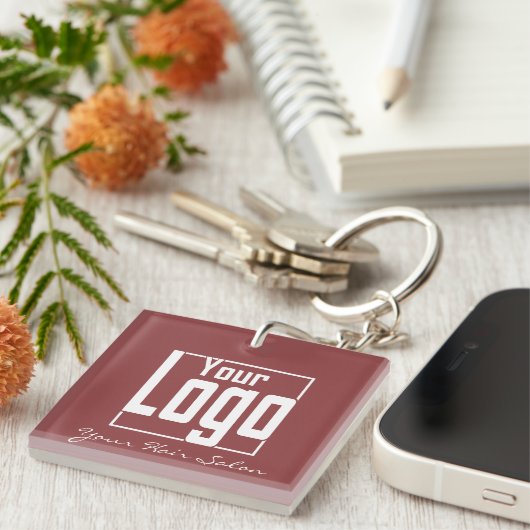 Porte-clés Logo Topaz & Blanc moderne Code QR (Devant Droit)