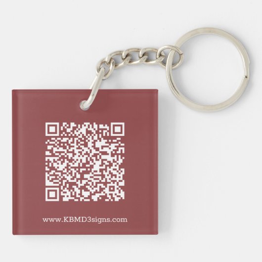 Porte-clés Logo Topaz & Blanc moderne Code QR (Dos)