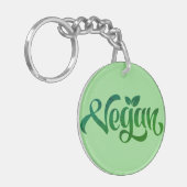 Porte-clés Logo Vegan Green Typography Art (Devant gauche)