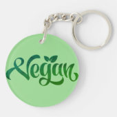Porte-clés Logo Vegan Green Typography Art (Dos)