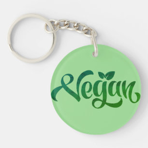 Porte-clés Logo Vegan Green Typography Art