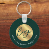 Porte-clés Logo Vert & Or Immobilier Entreprise Promotion (Recto)