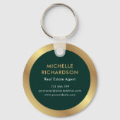 Porte-clés Logo Vert & Or Immobilier Entreprise Promotion (Verso)