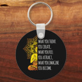 Porte-clés Loi D'Attraction Méditation Spirituelle Bouddha (Recto)