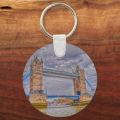 Porte-clés Londres, Angleterre Tower Bridge & Thames River (Recto)