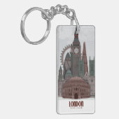 Porte-clés Londres en nuages rouge et vert (Devant gauche)