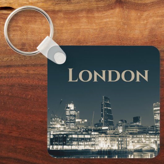 Porte-clés Londres Skyline Panorama Urbain Souvenir Cadeau (Recto)