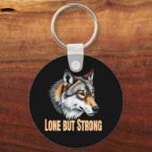 Porte-clés Lone But Strong Wolf (Recto)