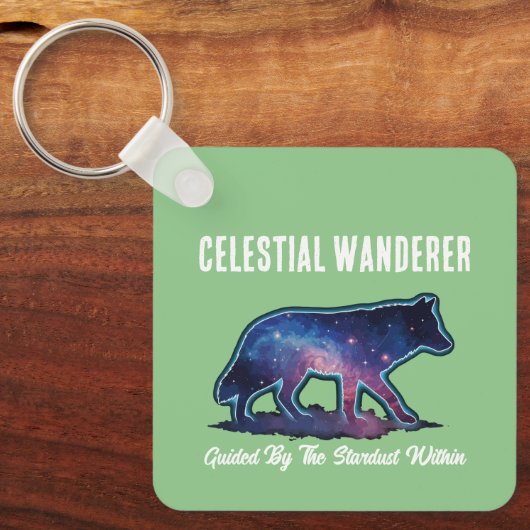 Porte-clés Lone Galaxy Wolf Silhouette (Recto)
