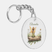 Porte-clés Lonely Fairy assis sur un journal (Devant gauche)