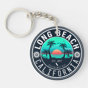 Porte-clés Long Beach California Tropical Sunset Souvenir les
