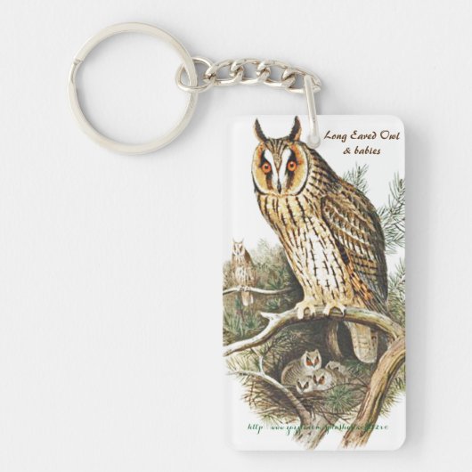 Porte-clés "Long Eared & Great Horned Owls" (Devant)