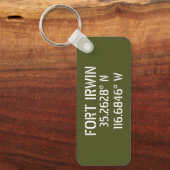 Porte-clés Longitude de la latitude de Fort Irwin (Recto)