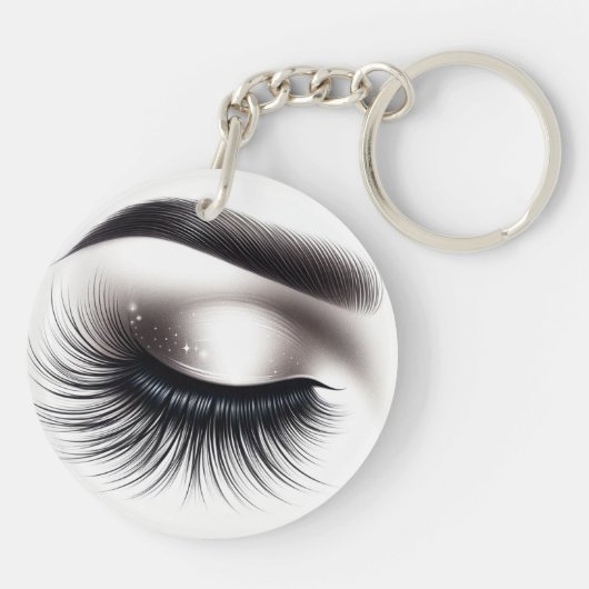 Porte-clés Longue Black Wispy Eyelashes Lash Extensions Beaut (Dos)