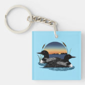 Porte-clés Loon Couple coucher de soleil bleu (Devant)