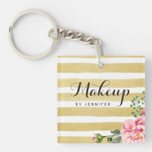 Porte-clés L'or de salon de beauté de maquillage barre le