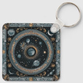 Porte-clés L'orbite lunaire céleste dorée avec astral détaill (Dos)