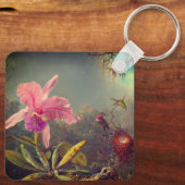 Porte-clés L'orchidée de Cattleya et trois colibris Heade (Verso)