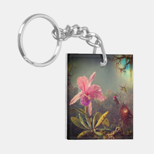 Porte-clés L'orchidée de Cattleya et trois colibris Heade (Devant gauche)