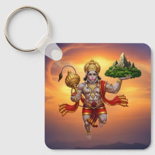 Porte-clés Lord Hanuman Flying Lifting Mountain