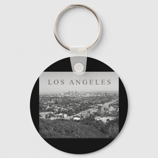 Porte-clés Los Angeles en noir et blanc (Recto)
