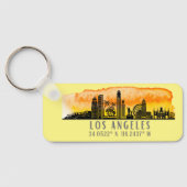Porte-clés Los Angeles Skyline Latitude and Longitude  (Verso)