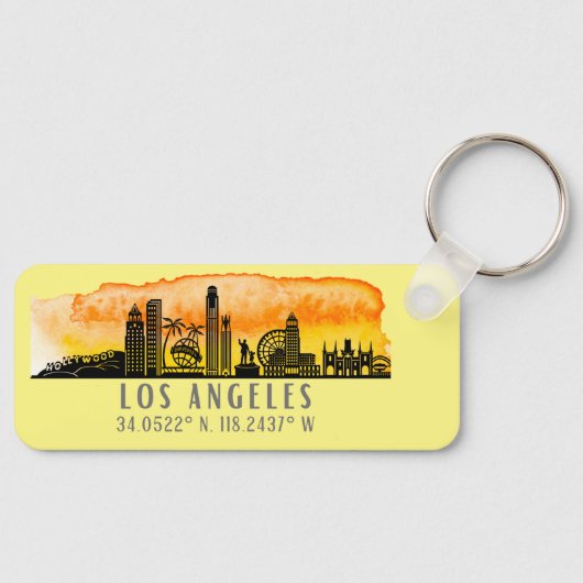 Porte-clés Los Angeles Skyline Latitude and Longitude (Recto)
