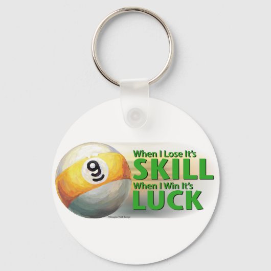 Porte-clés Lose Skill Win Luck 9 Ball (Recto)