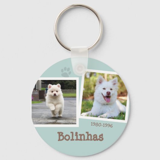 Porte-clés Loss Pet Memorial Photo Chien Empreinte de patte m (Recto)