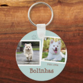 Porte-clés Loss Pet Memorial Photo Chien Empreinte de patte m (Recto)