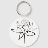 Porte-clés Lotus Calligraphy (Noir) (Recto)