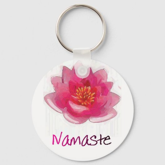 Porte-clés Lotus Fleur "Namaste" Cadeaux de Yoga (Recto)