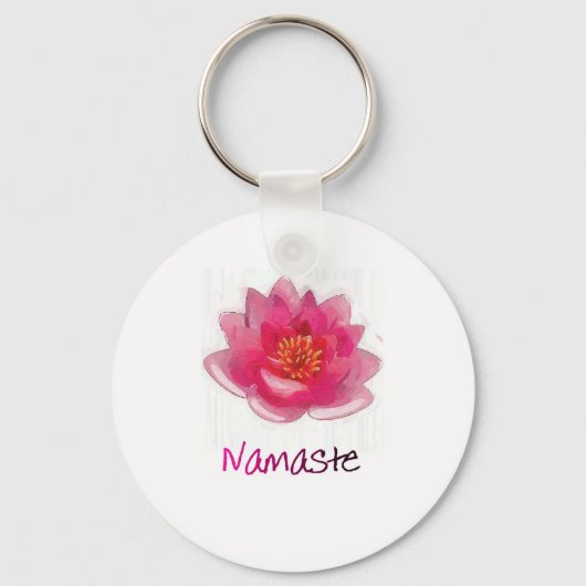 Porte-clés Lotus Fleur "Namaste" Cadeaux de Yoga (Recto)