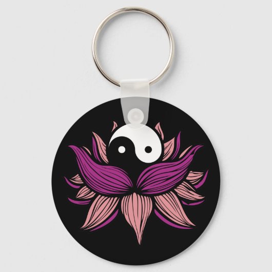 Porte-clés Lotus Flower et Yin Yang (Recto)