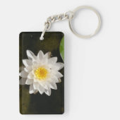 Porte-clés Lotus impression recto verso rose et bl (Dos)