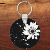 Porte-clés Lotus noir et blanc (Recto)