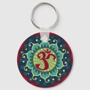 Porte-clés Lotus porte - clé rouge, bleu et turquoise d'Aum