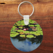 Porte-clés Lotus rose en pluie (Recto)