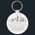 Porte-clés Louisville, KY Styliszed Skyline | Slogan personna<br><div class="desc">Un porte - clé unique représentant la belle ville de Louisville, KY. Ce porte - clé présente une illustration stylisée de l'horizon unique de la ville avec son nom en dessous. Sous le nom de la ville se trouve un endroit pour votre slogan ou déclaration unique sur votre ville préférée....</div>
