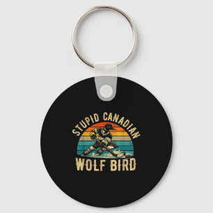 Porte-clés Loup canadien oiseau stupide vintage crochet chauf
