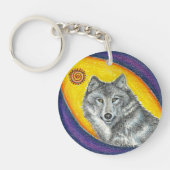 Porte-clés Loup curatif de chaman (Devant)