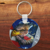 Porte-clés Loup d'aigle patriotique américain (Recto)